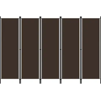 Paraván Paraván 5-křídlový s železným rámem a látkovými panely, 250 x 180 cm