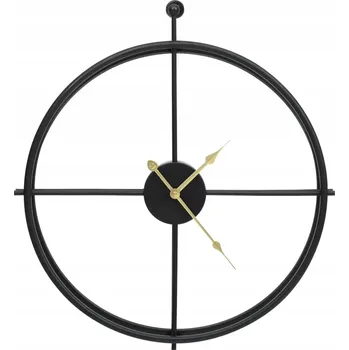 Hodiny Železné nástěnné hodiny minimalistické bez číslic černé Ø52 cm