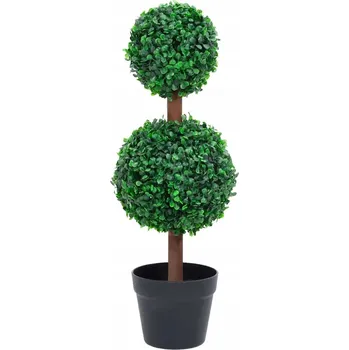 umělá květina Umělý zimostráz ve tvaru dvou koulí z eukalyptového dřeva, zelený