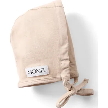 Kojenecká čepice Moniel Dětská rostoucí zavazovací čepice Pastel béžová 2-24 M