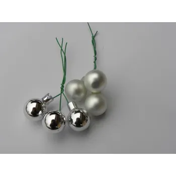 Vánoční dekorace baňky stříbrné 6 ks