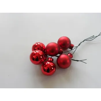 Vánoční dekorace baňky červené 6 ks 25 mm
