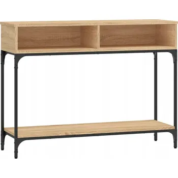 Konferenční stolek Konzolový stolek, dřevo a kov, dub Sonoma, 100x30,5x75 cm