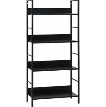 Knihovna Industriální regál, 4 police, černý, 60x27,6x124,5 cm
