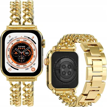 Chytré hodinky Náramek MARKakcess pro Apple Watch Series 1 2 3 / 42mm, Apple Watch Series 7 8 9 / 45mm, Apple Watch Series SE 4 5 6 / 44mm, Apple Watch Ultra 49mm / Ultra 2 49mm zlatý