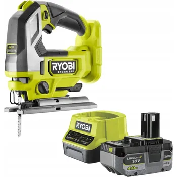 RYOBI PŘÍMOČARÁ PILA BEZKARTÁČOVÁ 18V ONE+ RJS18BL-0 + AKU 4Ah + NABÍJEČKA