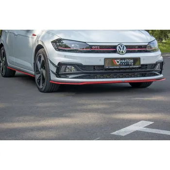 Autodíl Maxton Design spoiler pod přední nárazník ver.2 pro Volkswagen Polo GTI Mk6, černý lesklý plast ABS