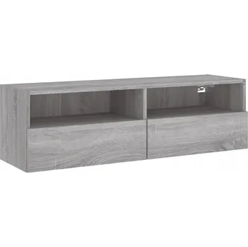 Televizní stolek Závěsná TV skříňka s dvířky, šedý dub sonoma, 100x30x30 cm