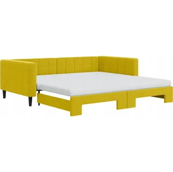 Pohovka Rozkládací pohovka 2 v 1 s matracemi, žlutá, 223 x 110 x 68 cm