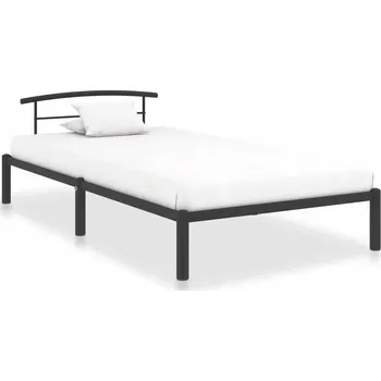 Postel Kovový rám postele, černý, 210x100x63 cm, výška spaní 27,5 cm