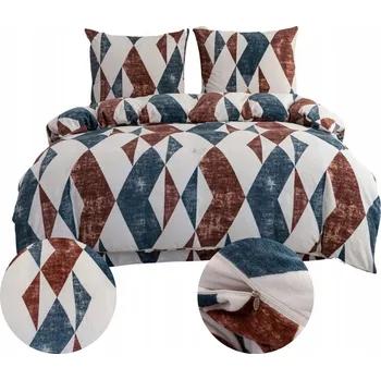 Povlečení Povlečení z mikroplyše 200x220 Zimní teplé hrubé Velur 4dílné 200 x 220, 2x 70x80 cm zipový uzávěr