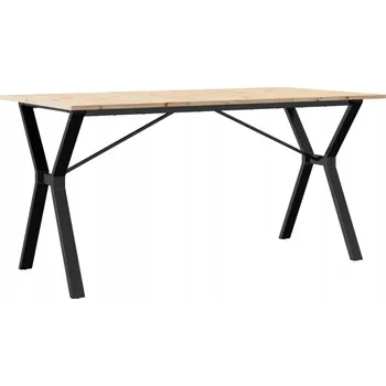 Jídelní stůl Jídelní stůl z masivního borovicového dřeva a ocelovým rámem, 160x80x75 cm