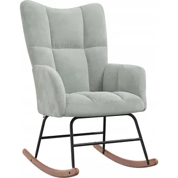 Křeslo Sametové křeslo světle šedé, 61x78x98 cm, výplň houbička, kaučukové dřevo