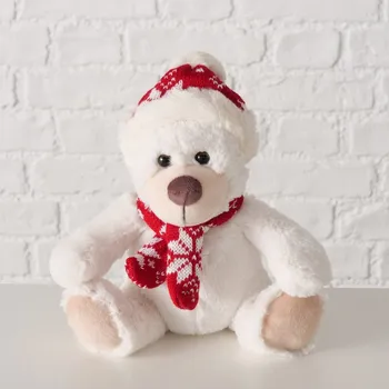 Vánoční dekorace Vánoční dekorace plyšový medvídek, výška: 23 cm, bílá 2061373