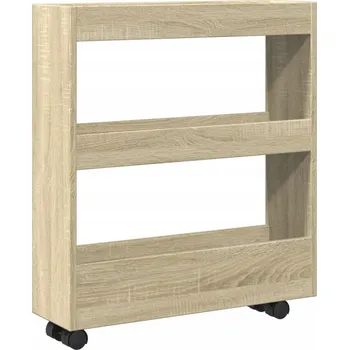 Servírovací stolek Servírovací vozík na kolečkách, dub sonoma, 60x18x70 cm