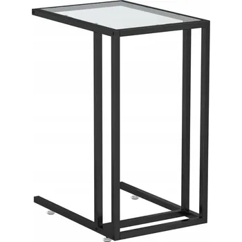 Psací stůl Počítačový stolek z tvrzeného skla a železa, 50x35x65 cm, průhledný