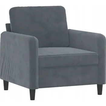 Křeslo Křeslo Sametové, Kovový Rám, Tmavě Šedé, 78x77x80 cm