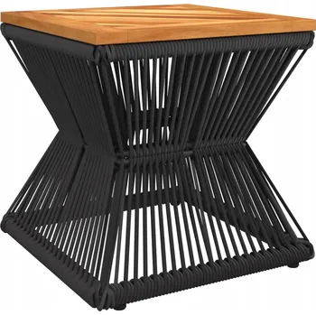 Konferenční stolek Konferenční stolek z masivního akáciového dřeva a oceli, černý 38x38x38 cm