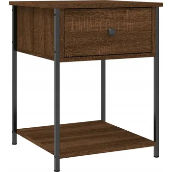 Noční stolek Elegantní noční stolek z materiálu na bázi dřeva, hnědý dub 44x45x5