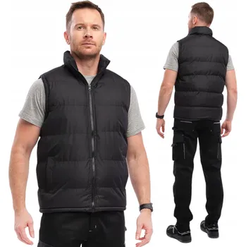 Pánská vesta Pánská pracovní zateplená prošívaná vesta černá Kamizelka Bunda 3XL