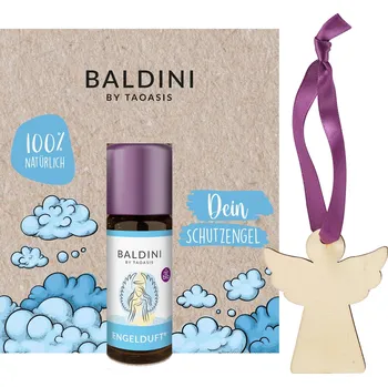 Vonný olej TAOASIS Baldini Aroma mini set Angel Scent BIO (10 ml) - dřevěná visačka jako difuzér