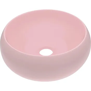 Umyvadlo Kulaté keramické umyvadlo matně růžové 400 x 150 mm