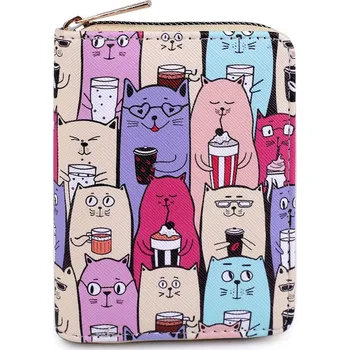 Peněženka Dámská / dívčí peněženka kočky 9,5x12,5 cm, malé, 4 béžová světlá