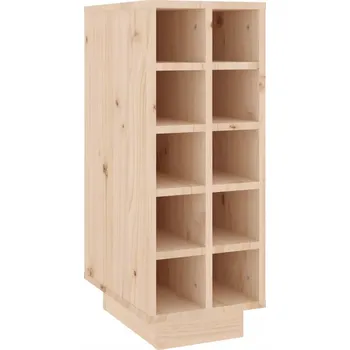 Stojan na víno Skříňka na víno z masivního borovicového dřeva, 23 x 34 x 61 cm, pro 10 lahví