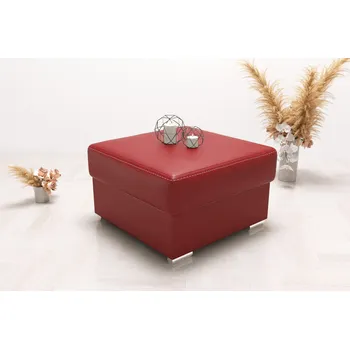 Taburet Nábytek PEGAS s.r.o. Kožený taburet s kontejnerem 55×55