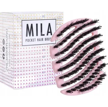 kartáč na vlasy Sister Young Mila Mini kartáč na vlasy s kančími štětinami Pink (Růžový)