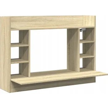 Psací stůl Nástěnný psací stůl s přihrádkami a policí, dub Sonoma, 105x48x75 cm