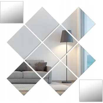 Zrcadlo SAMOLEPICÍ AKRYLOVÁ ZRCADLA 20X20 CM SADA 10 KS PRO DEKORACI INTERIÉRU