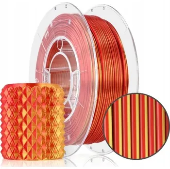 3D tisk PLA Magic Silk 1,75mm Ohnivá Červená 300g