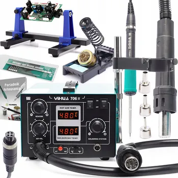 Páječka Pájecí stanice 2v1 (horkovzdušná a hrotová) Yihua 670 W