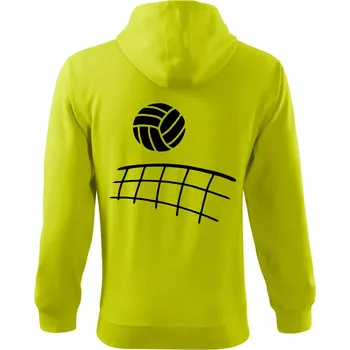 Pánská móda Volejbalová síť - Mikina s kapucí na zip trendy zipper - L ( Limetková )