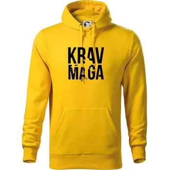 Pánská mikina Nápis Krav Maga - Mikina pánská Cape s kapucí - S ( Žlutá )