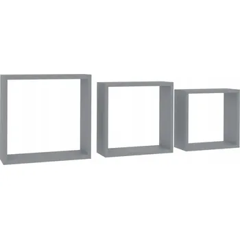 police Dřevěná police G02V 2 x 2 cm šedá