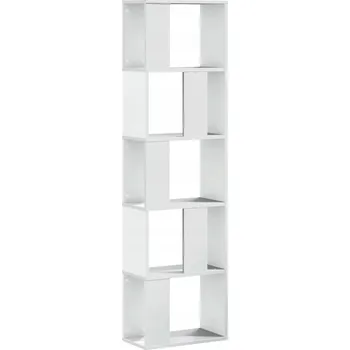 Knihovna Knihovna s policemi, dřevěná, bílá, 45x23,5x162,5 cm