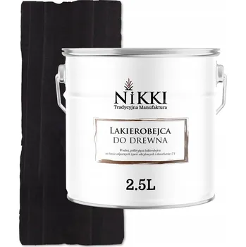 barva a nátěr na dřevo Lazurovací lak NIKKI 2,5 l černá polomatná