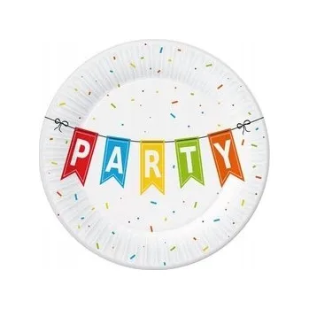Talíř Papírové talířky Barevné Party, 18 cm, 6 ks