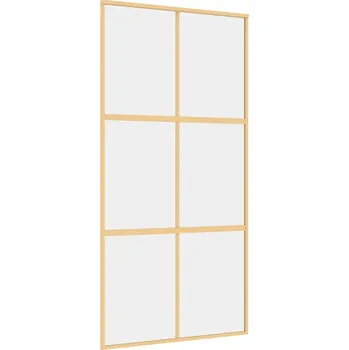 Interiérové dveře Posuvné dveře z ESG skla a hliníkovým rámem, 102,5x205 cm, zlaté