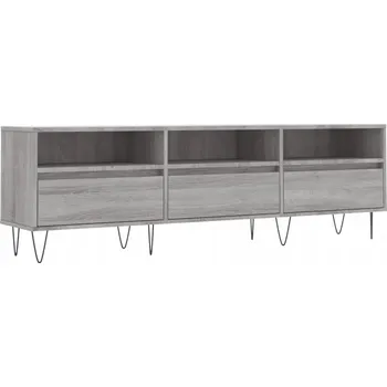 Televizní stolek TV stolek s železnýma nohama, šedý dub sonoma, 150x30x44,5 cm