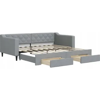 Pohovka Rozkládací lehátko-pohovka světle šedá 213 x 100 x 67 cm