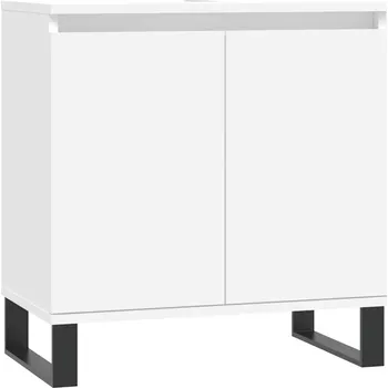 Koupelnový nábytek Koupelnová skříňka se dvěma dvířky, dřevotříska, bílá, 58x33x60 cm