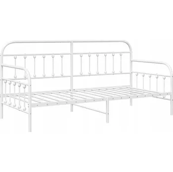 Postel Kovový rám postele bílý 207 x 95 x 100 cm