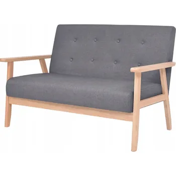 Pohovka Dvoumístná Pohovka čalouněná Polyester tmavě šedá 113,5x67x73,5 cm
