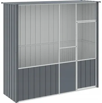 Obraz Voliera pro ptáky z pozinkované oceli, antracitová, 215x78x200 cm