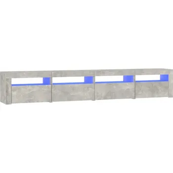 Televizní stolek TV stolek s RGB LED osvětlením, dřevotříska, šedá betonu