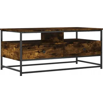 Konferenční stolek Konferenční stolek s deskou z dřevotřísky a kovovým rámem, kouřový dub, 10