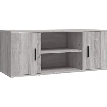 Televizní stolek TV stolek se dvířky, šedý dub sonoma, 100x35x40 cm